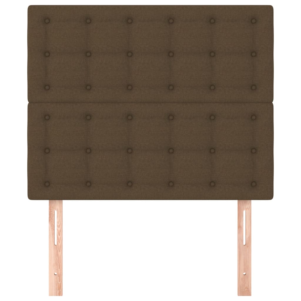 sengegavl mørkebrun 100x5x118/128 cm stof