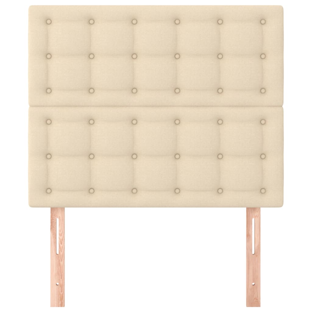 sengegavl cremefarvet 100x5x118/128 cm stof