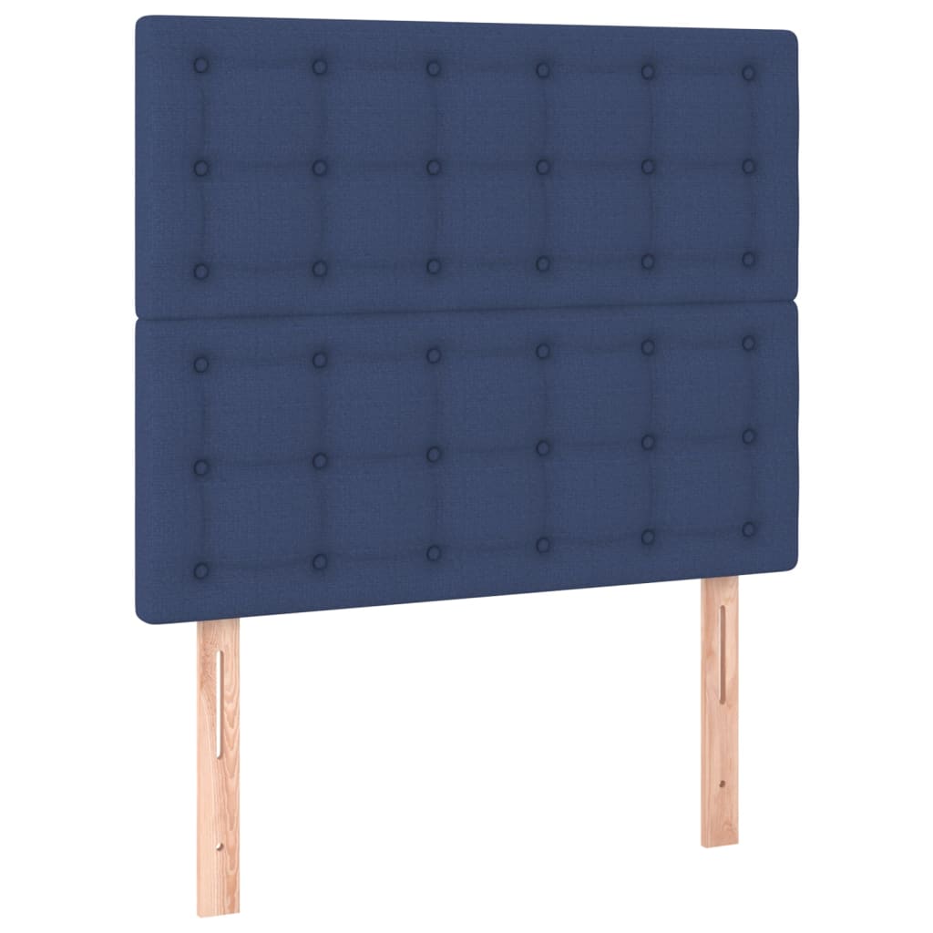 sengegavl blå 100x5x118/128 cm stof
