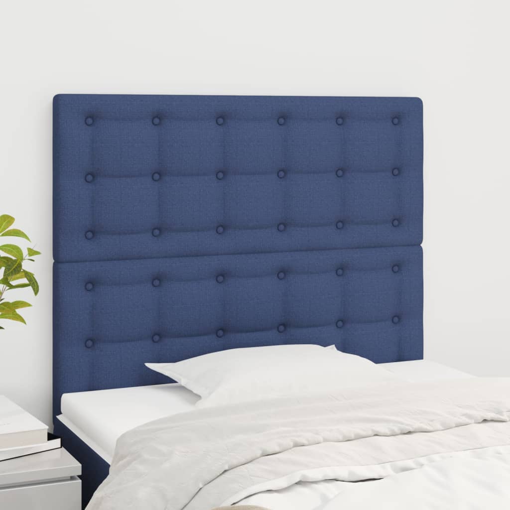 sengegavl blå 100x5x118/128 cm stof
