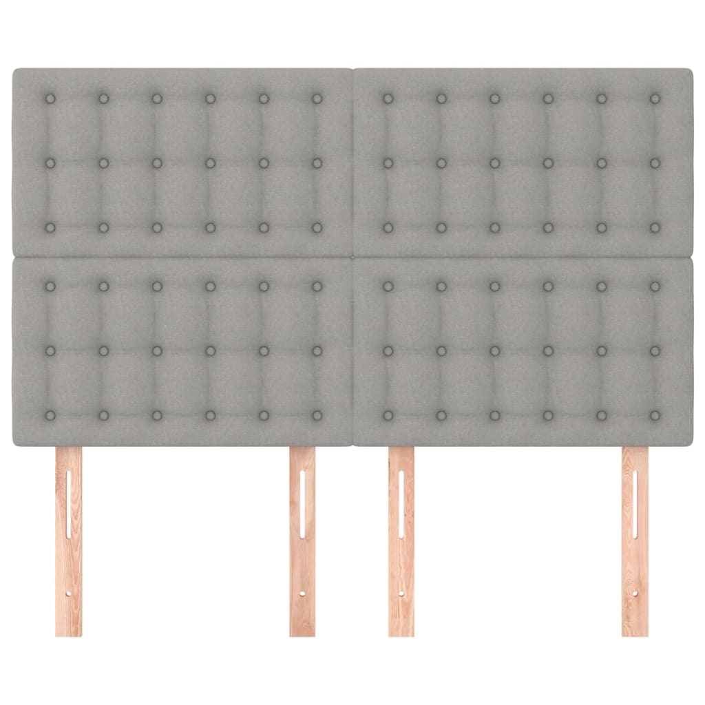 sengegavl lysegrå 144x5x118/128 cm stof