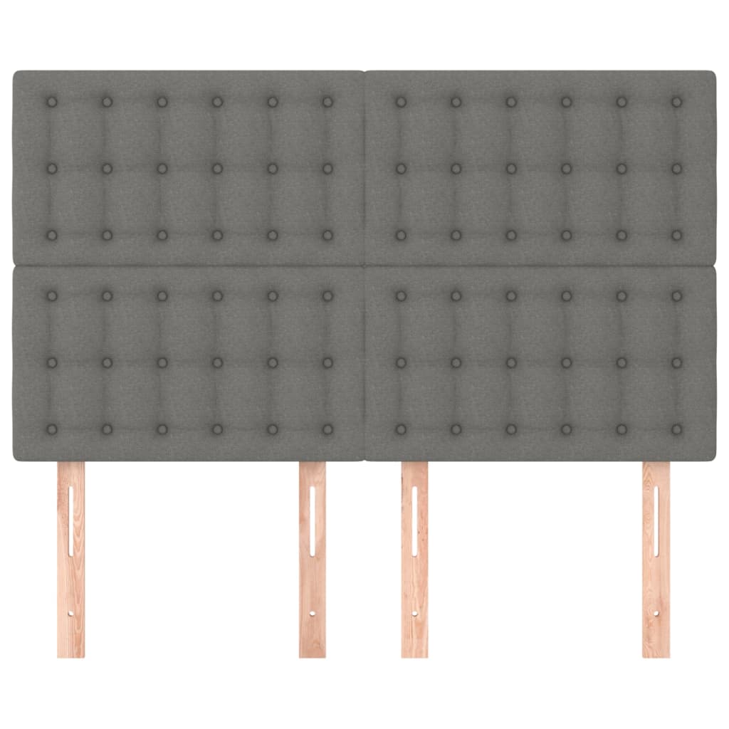 sengegavl mørkegrå 144x5x118/128 cm stof