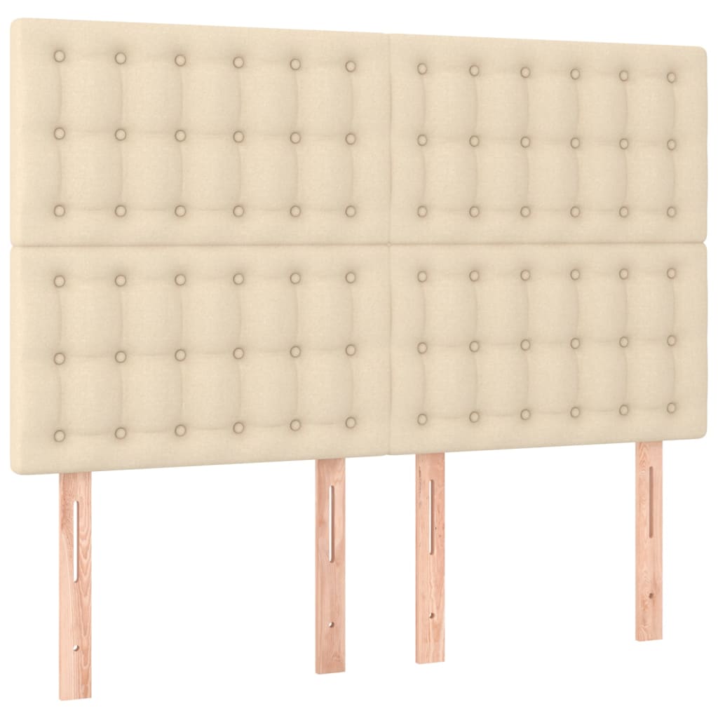 sengegavl cremefarvet 144x5x118/128 cm stof