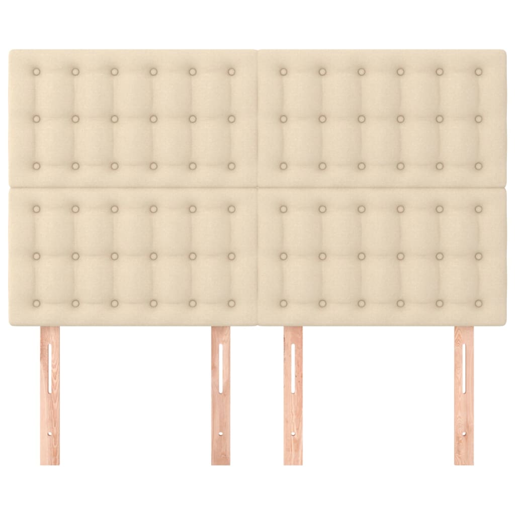 sengegavl cremefarvet 144x5x118/128 cm stof