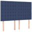 sengegavl blå 144x5x118/128 cm stof