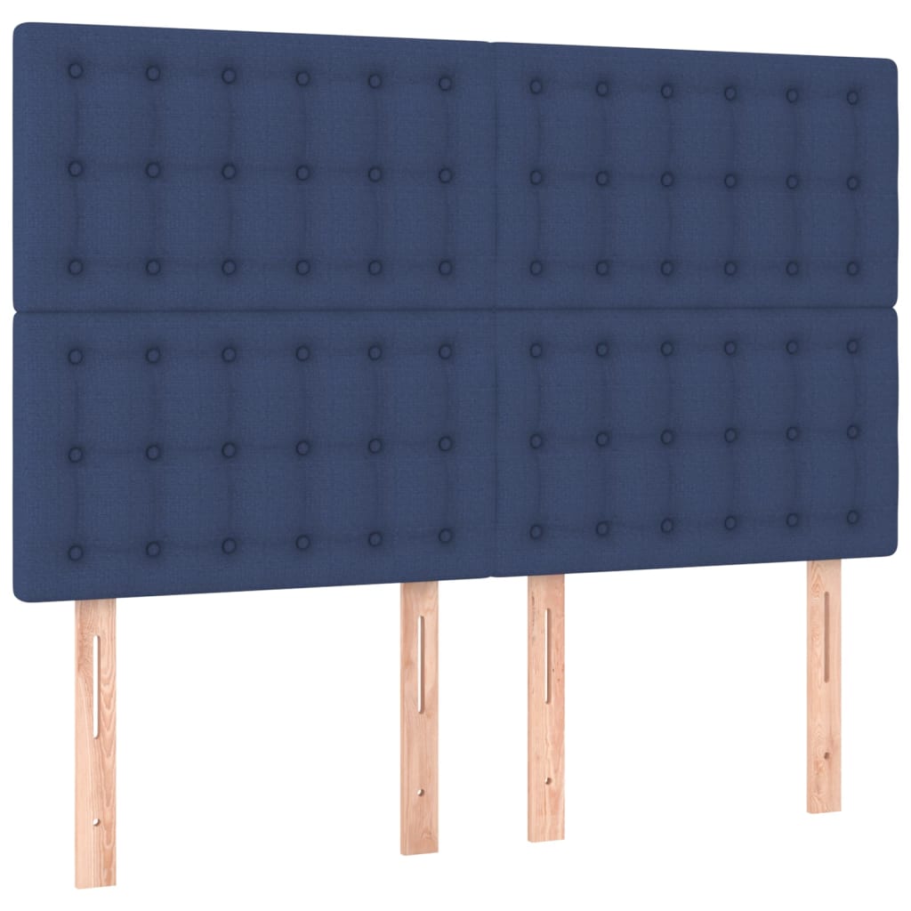 sengegavl blå 144x5x118/128 cm stof