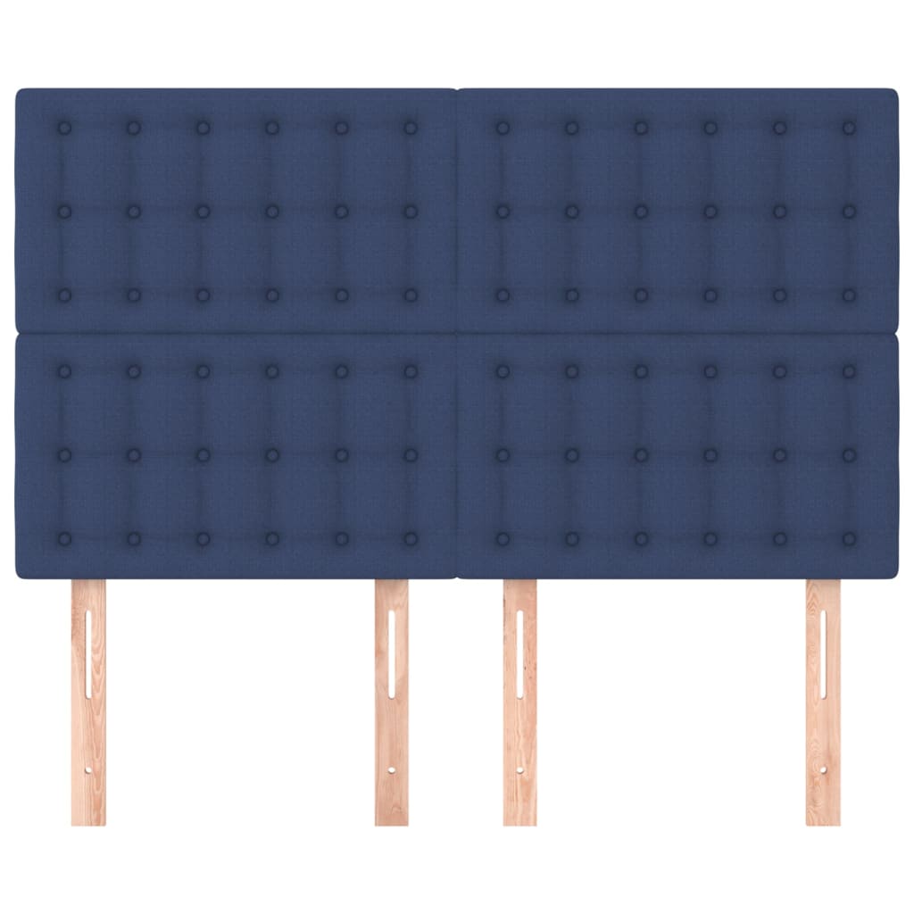 sengegavl blå 144x5x118/128 cm stof