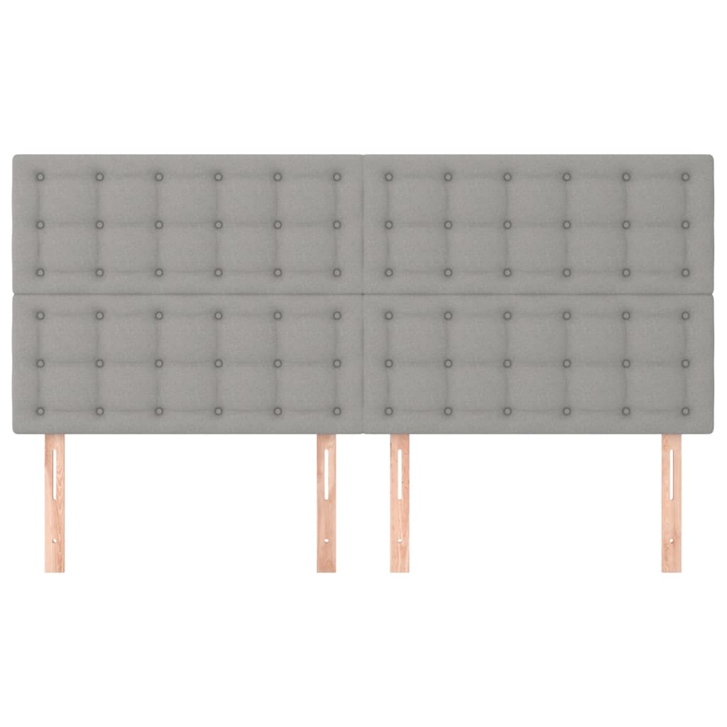 sengegavl lysegrå 160x5x118/128 cm stof