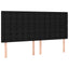 sengegavl sort 160x5x118/128 cm stof