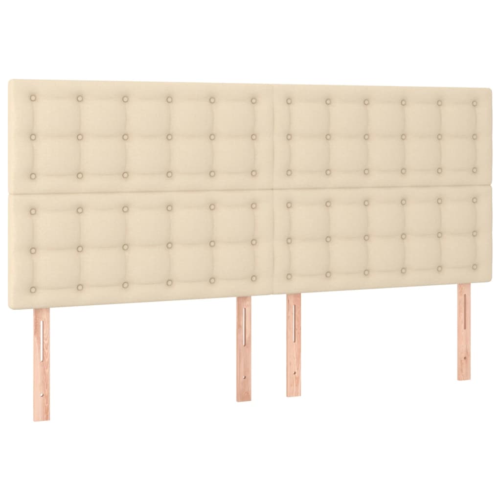 sengegavl cremefarvet 160x5x118/128 cm stof