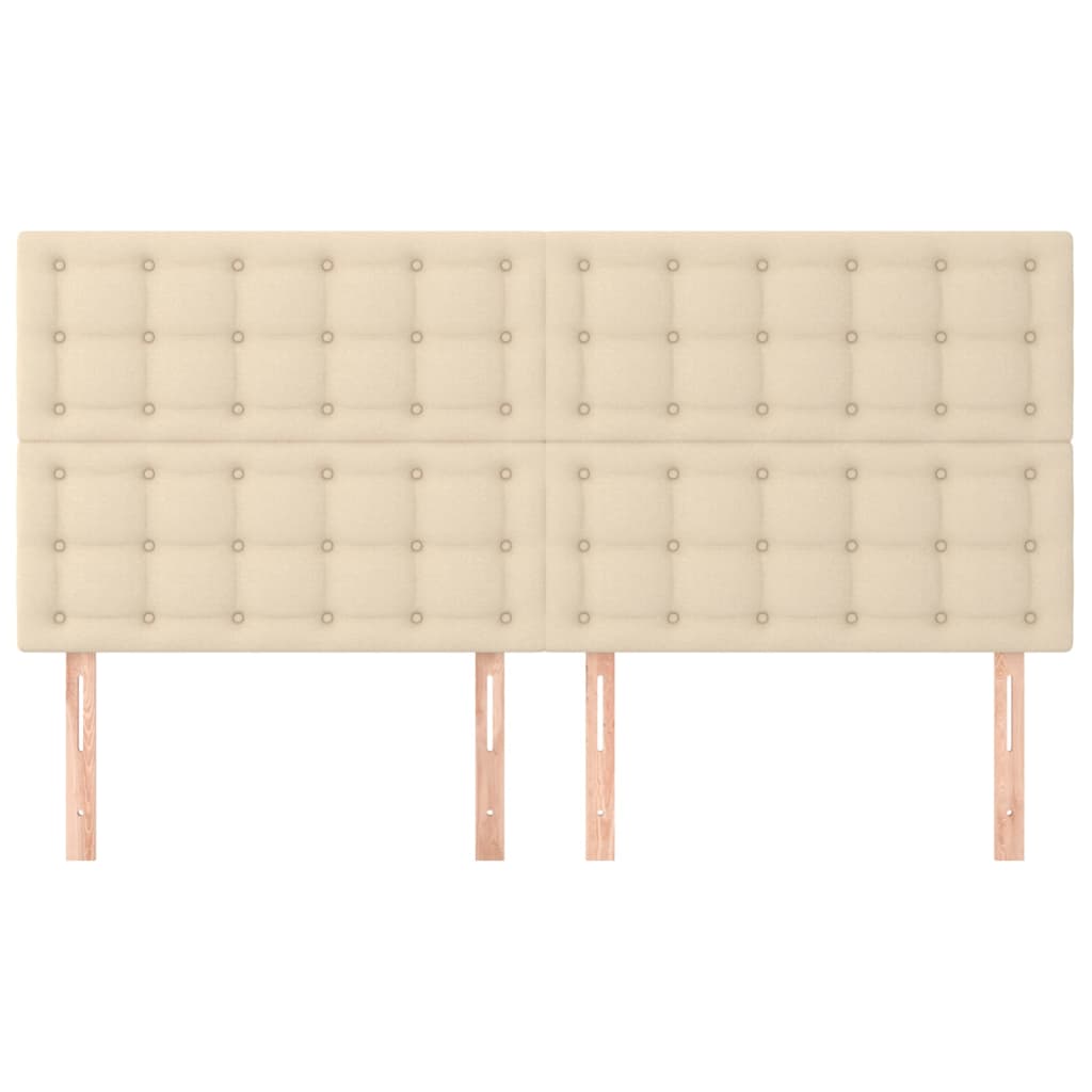 sengegavl cremefarvet 160x5x118/128 cm stof