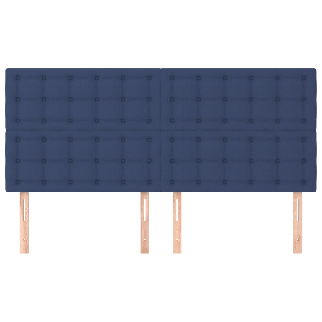 sengegavl blå 160x5x118/128 cm stof