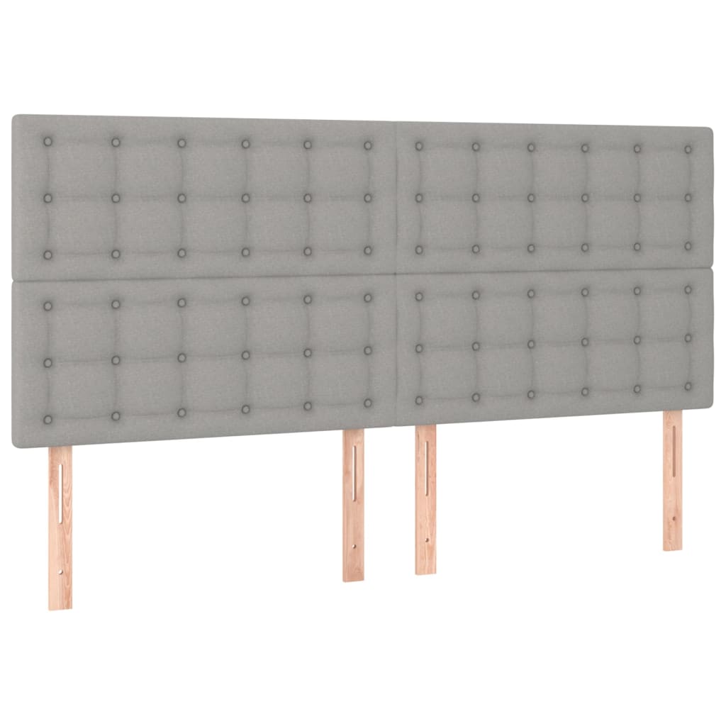 sengegavl lysegrå 180x5x118/128 cm stof