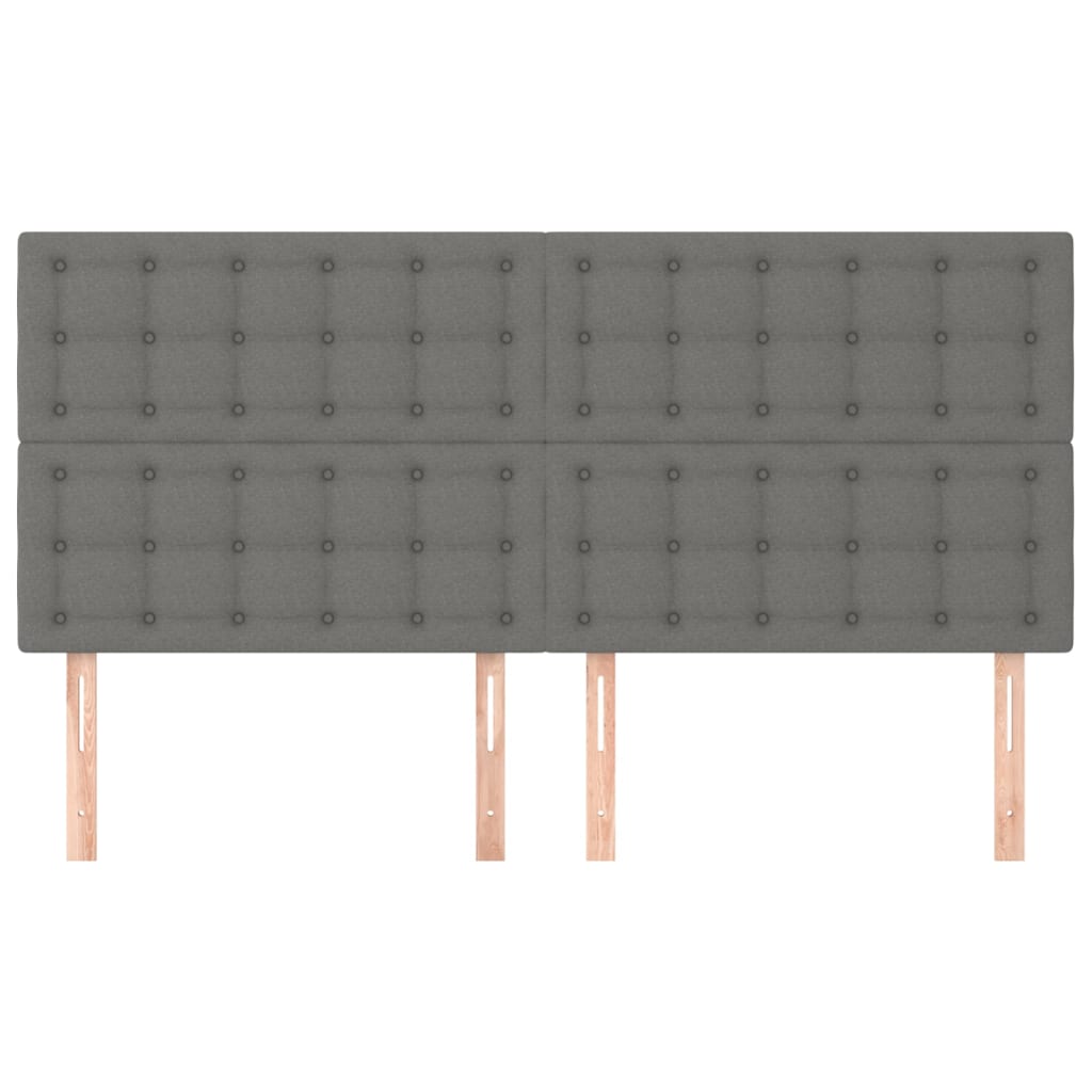 sengegavl mørkegrå 180x5x118/128 cm stof