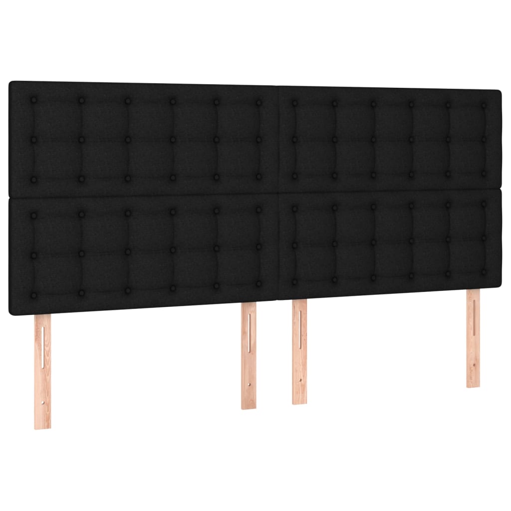 sengegavl sort 180x5x118/128 cm stof