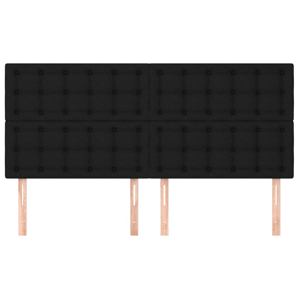 sengegavl sort 180x5x118/128 cm stof