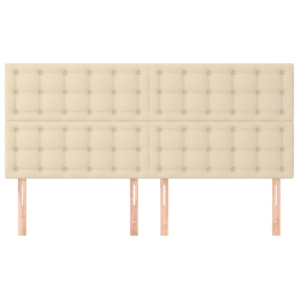 sengegavl cremefarvet 180x5x118/128 cm stof