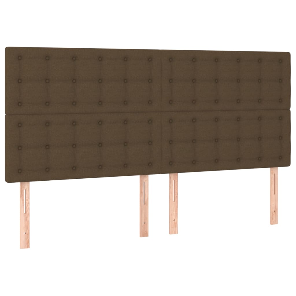 sengegavl mørkebrun 200x5x118/128 cm stof