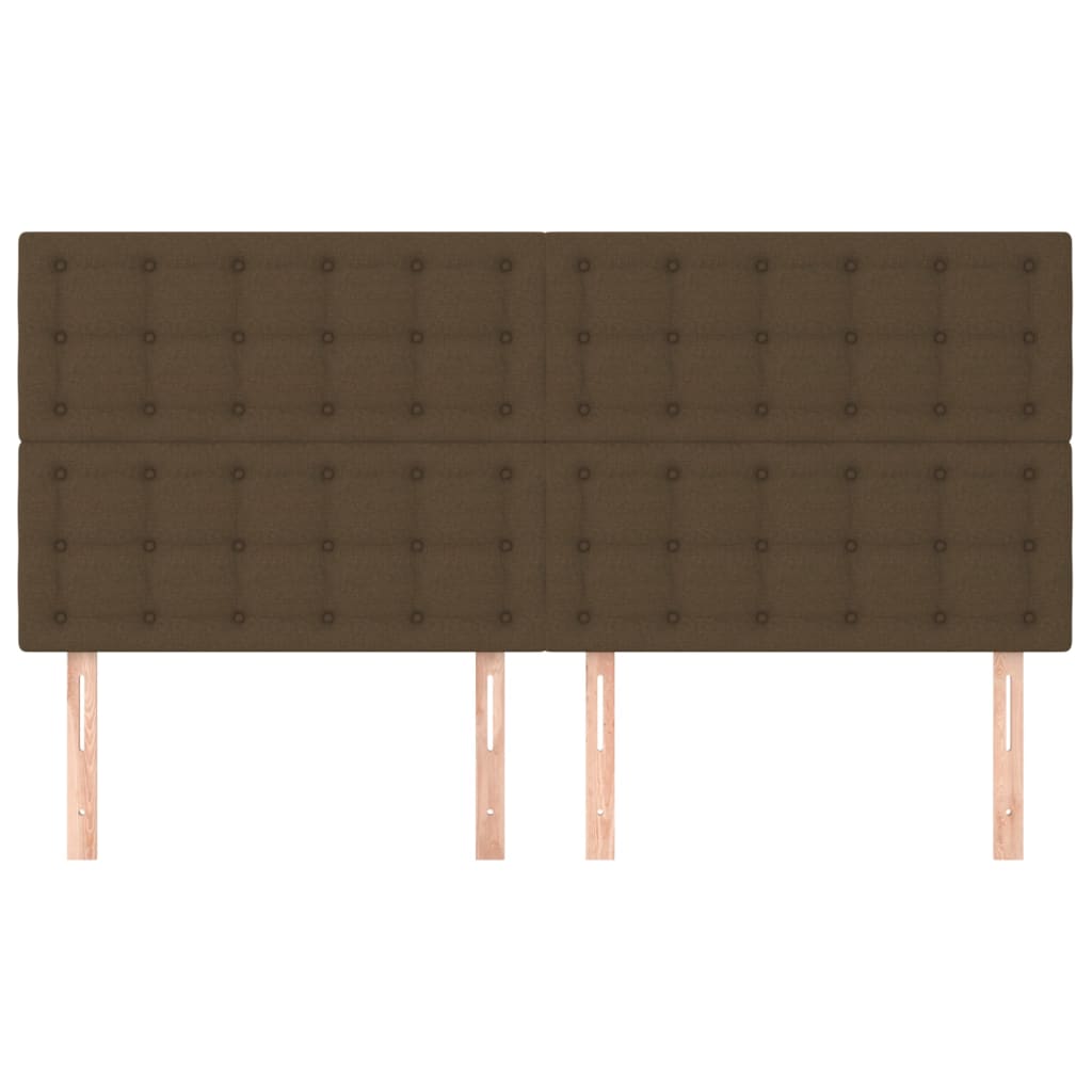 sengegavl mørkebrun 200x5x118/128 cm stof