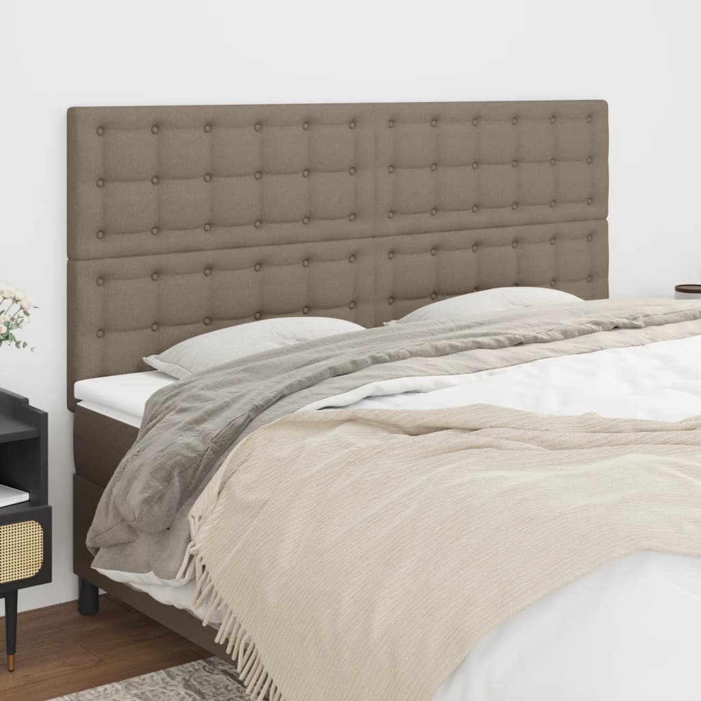 sengegavl taupe 200x5x118/128 cm stof