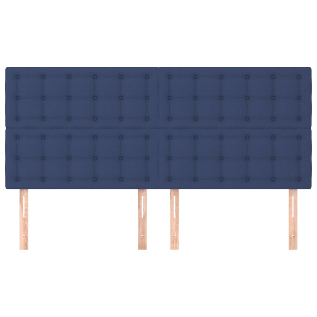 sengegavl blå 200x5x118/128 cm stof