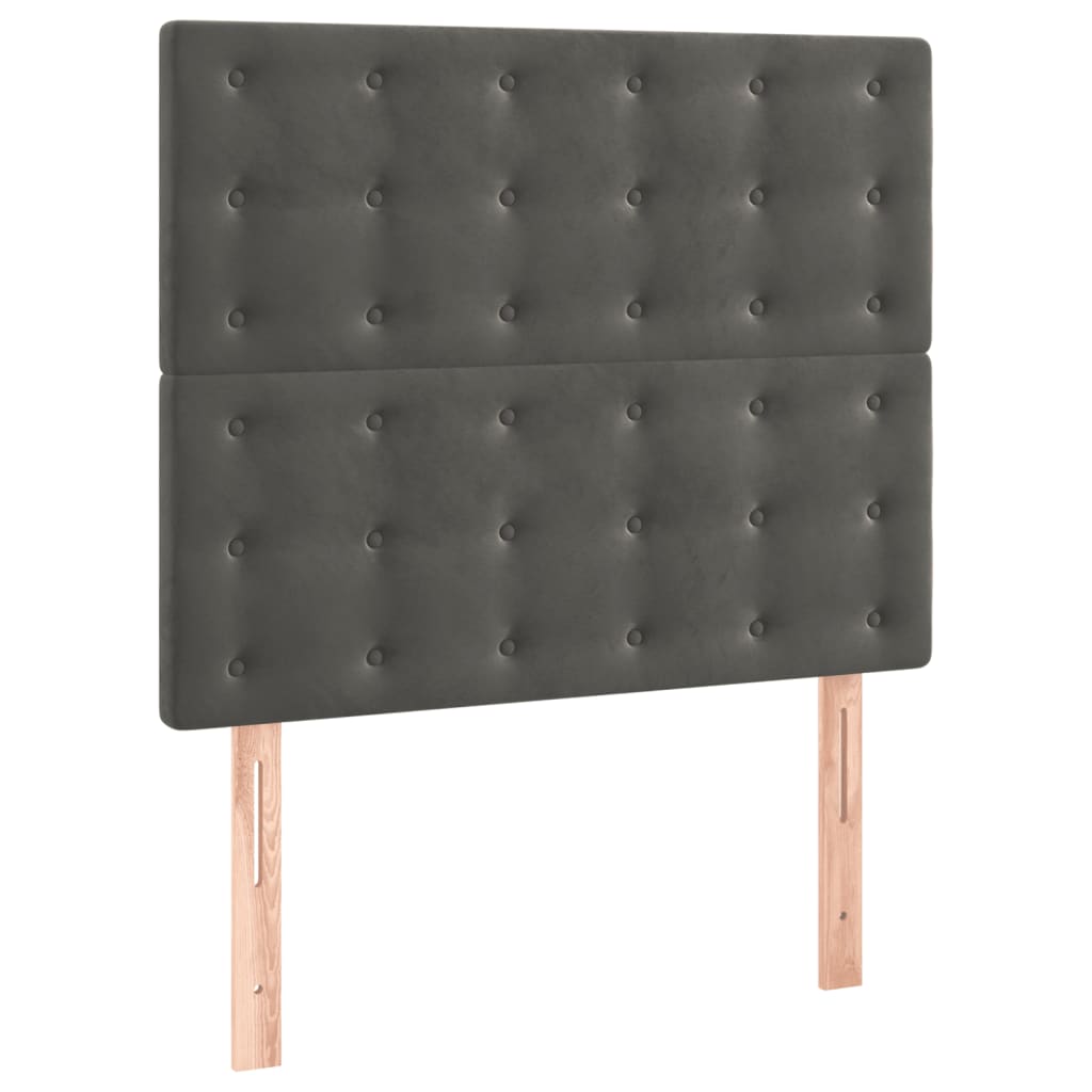sengegavl mørkegrå 80x5x118/128 cm fløjl
