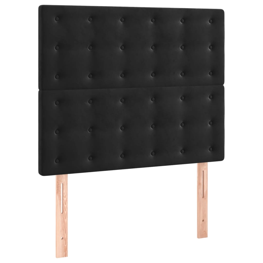 sengegavl sort 80x5x118/128 cm fløjl