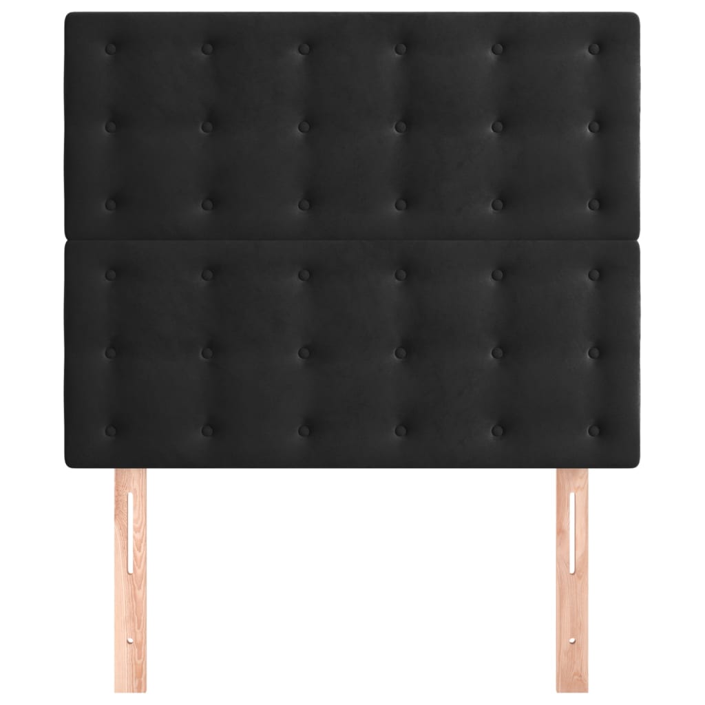 sengegavl sort 80x5x118/128 cm fløjl