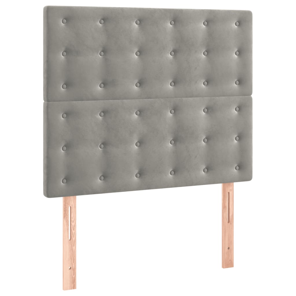 sengegavl lysegrå 90x5x118/128 cm fløjl