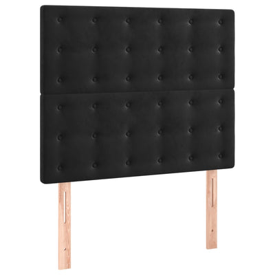 sengegavl sort 90x5x118/128 cm fløjl