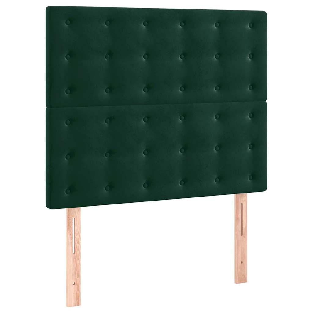 sengegavl mørkegrøn 90x5x118/128 cm fløjl