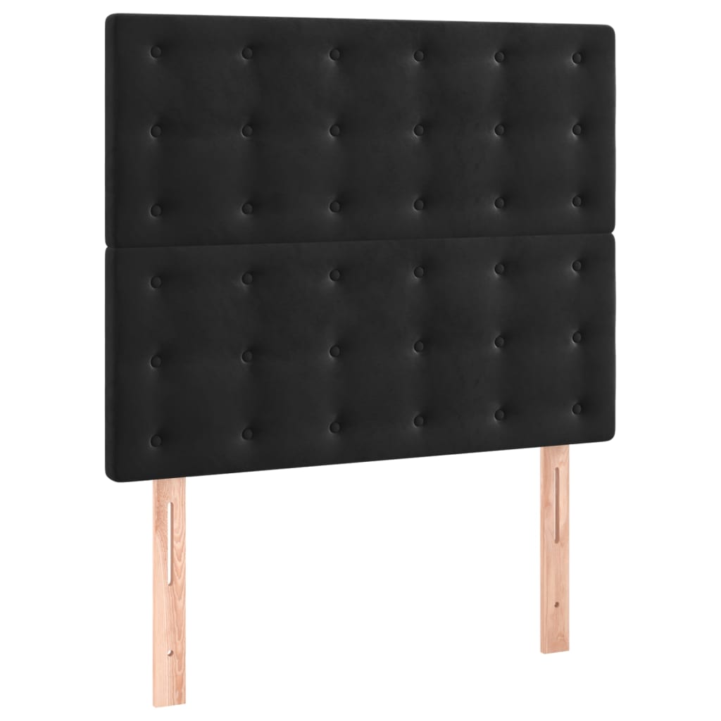 sengegavl sort 100x5x118/128 cm fløjl