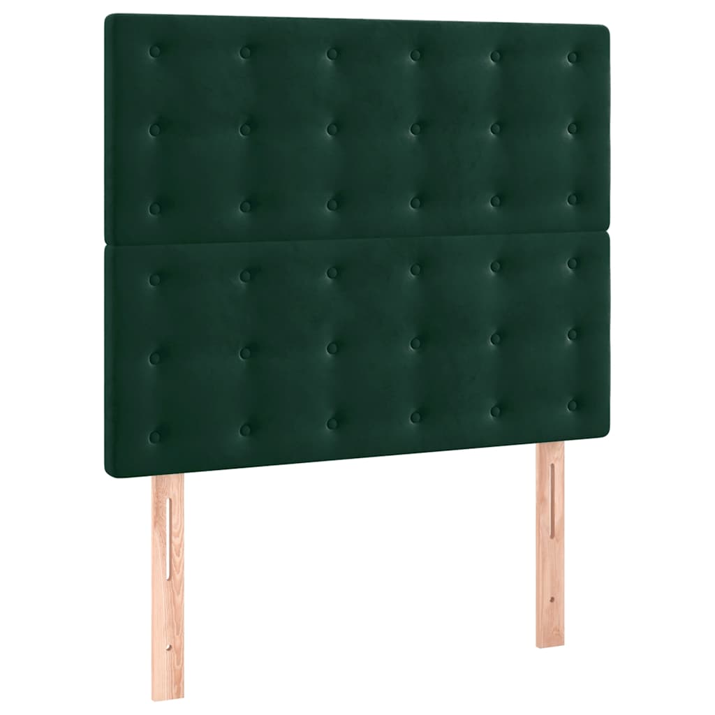 sengegavl mørkegrøn 100x5x118/128 cm fløjl