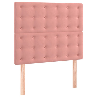 sengegavl lyserød 100x5x118/128 cm fløjl