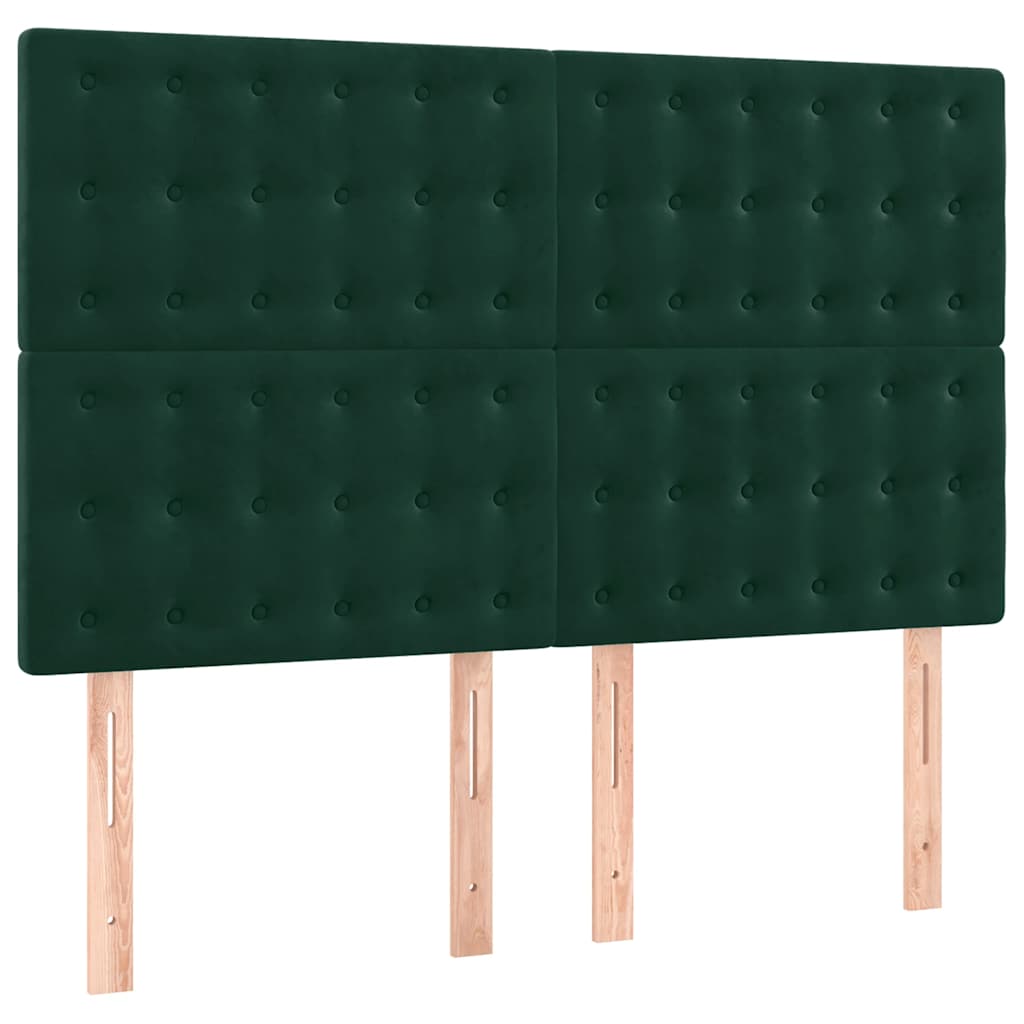 sengegavl mørkegrøn 144x5x118/128 cm fløjl