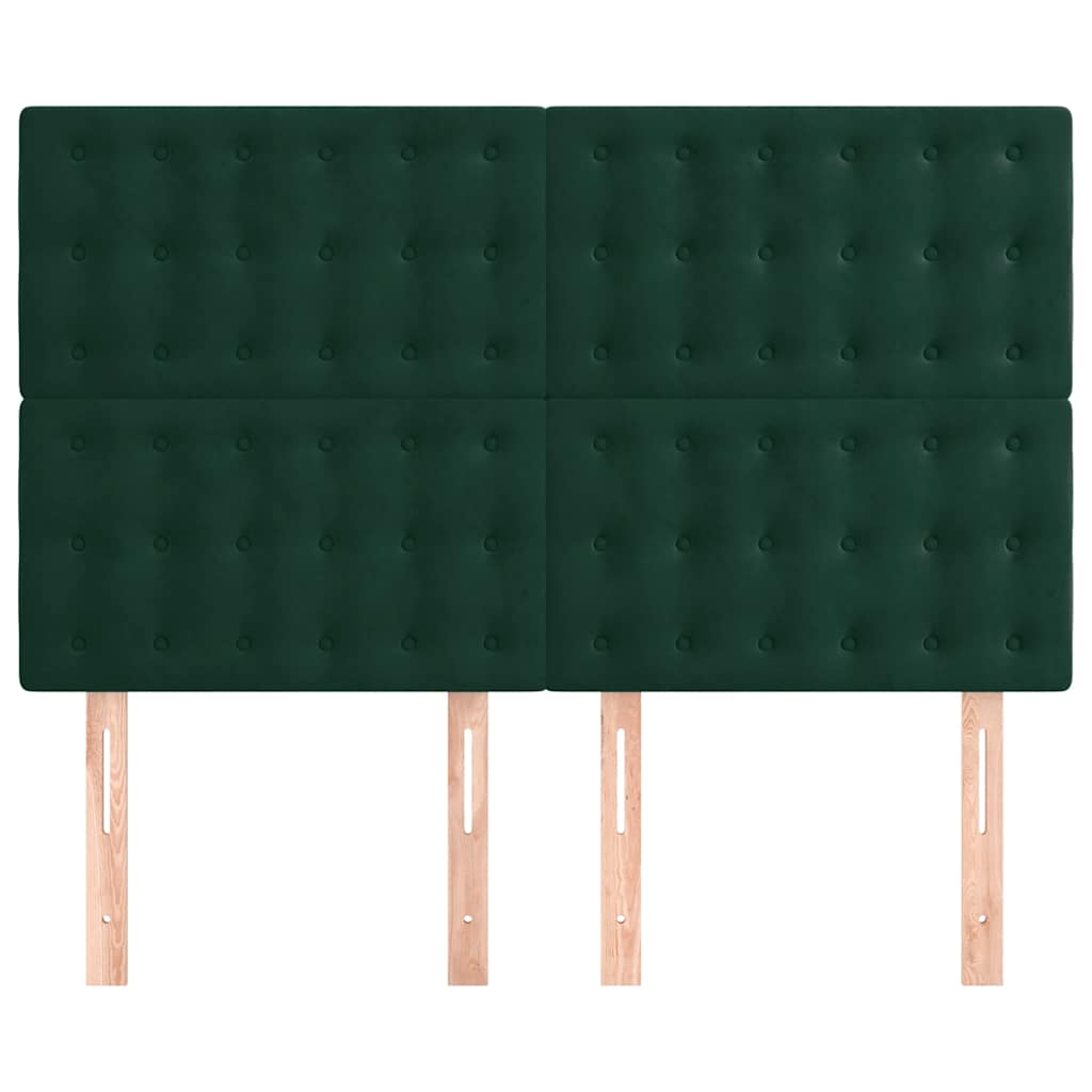 sengegavl mørkegrøn 144x5x118/128 cm fløjl