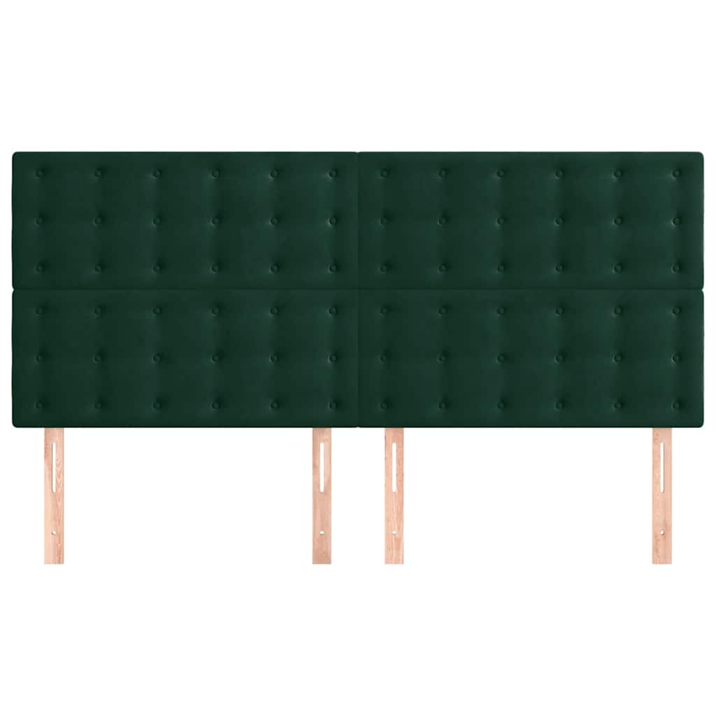 sengegavl mørkegrøn 160x5x118/128 cm fløjl