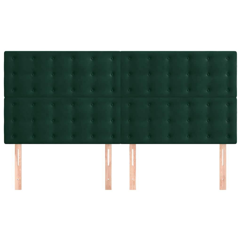 sengegavl mørkegrøn 200x5x118/128 cm fløjl