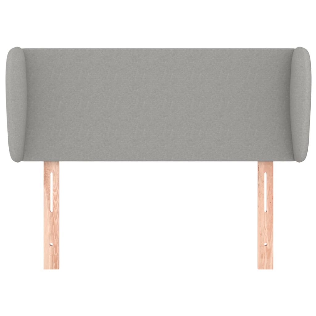 sengegavl med kanter 83x23x78/88 cm stof lysegrå