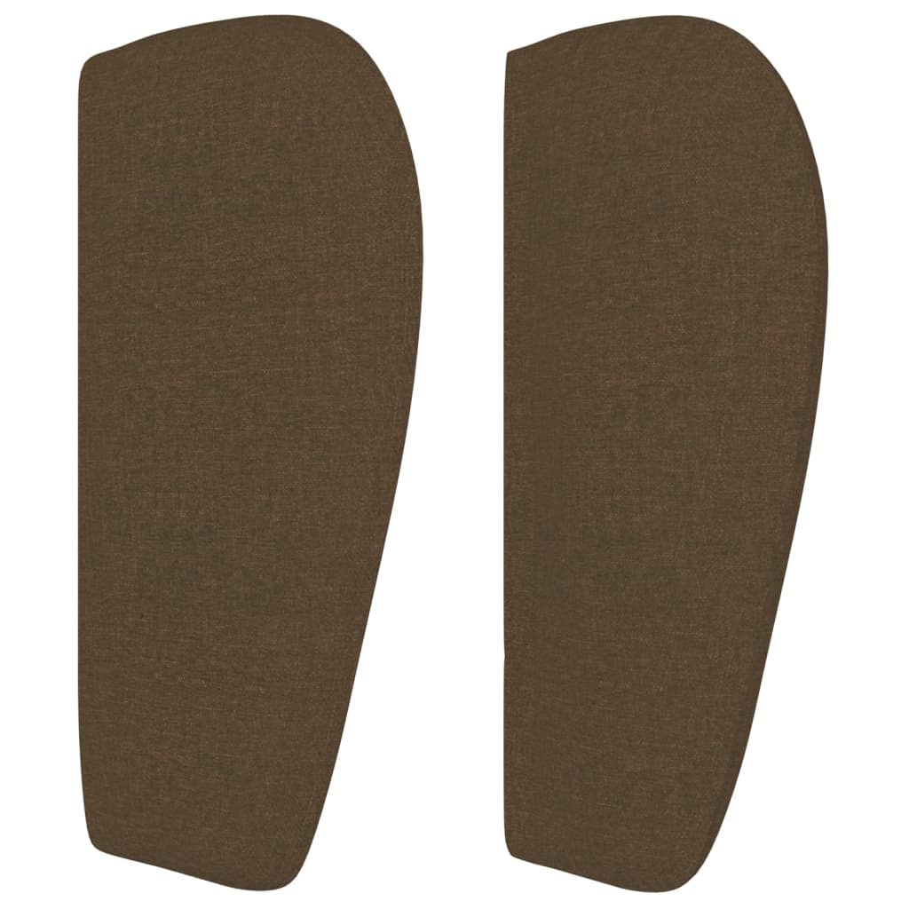 sengegavl med kanter 83x23x78/88 cm stof mørkebrun