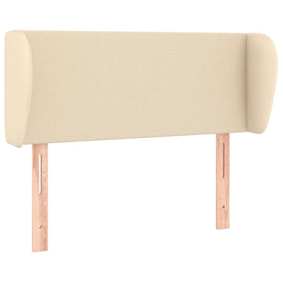 sengegavl med kanter 83x23x78/88 cm stof cremefarvet