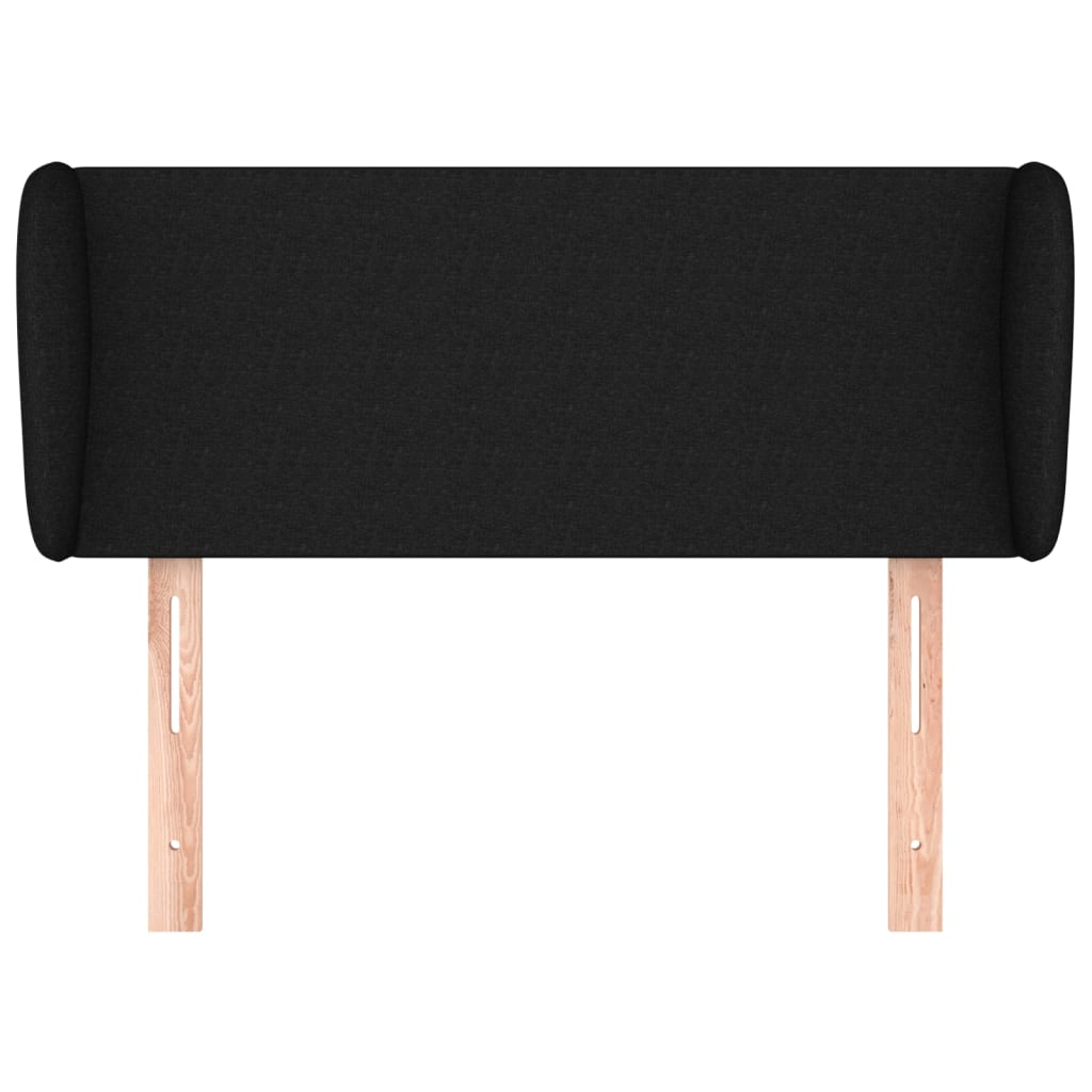 sengegavl med kanter 93x23x78/88 cm stof sort