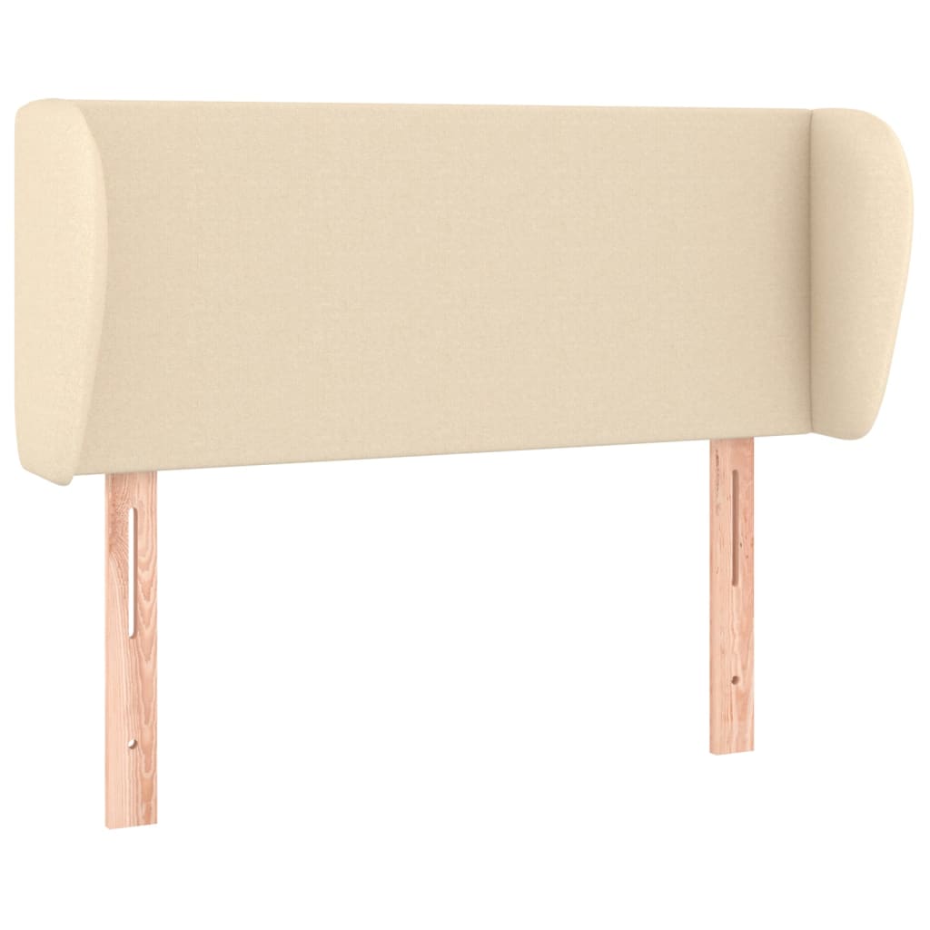 sengegavl med kanter 93x23x78/88 cm stof cremefarvet