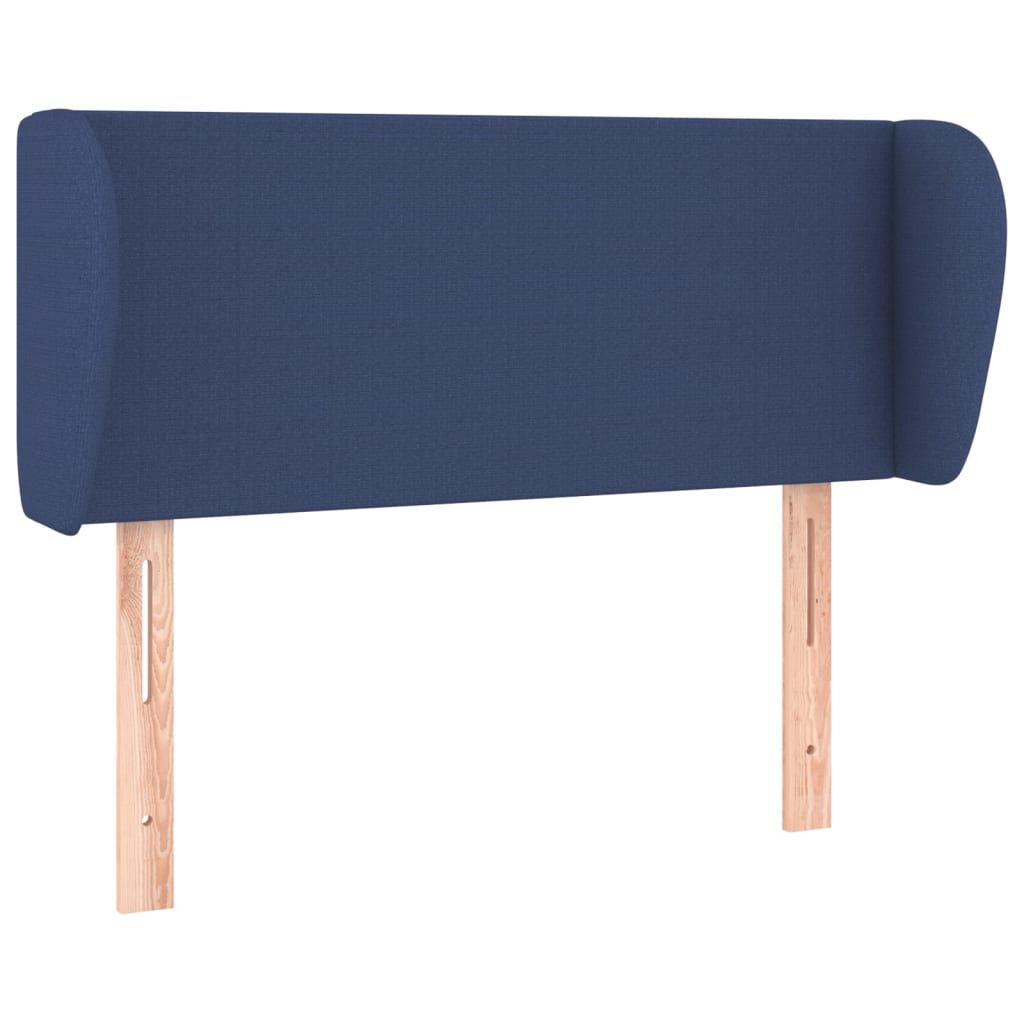 sengegavl med kanter 93x23x78/88 cm stof blå