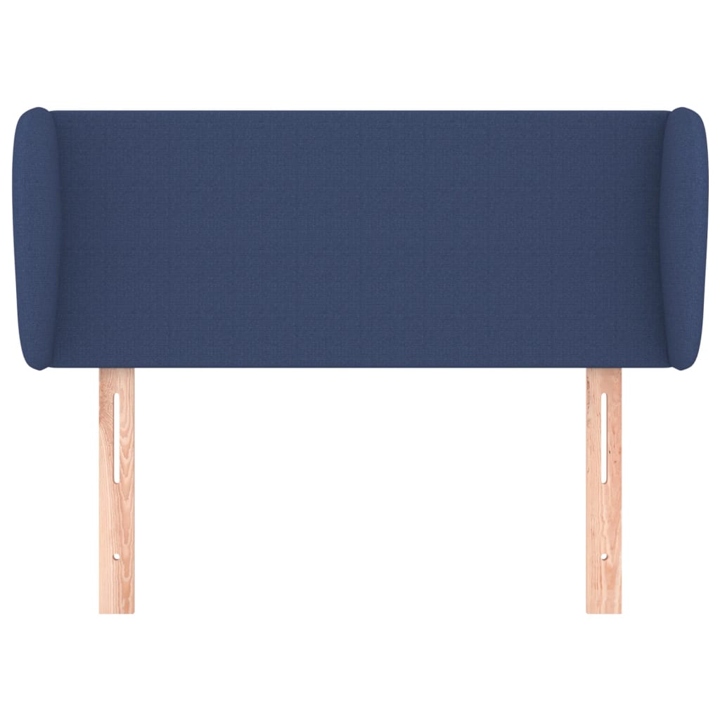 sengegavl med kanter 93x23x78/88 cm stof blå