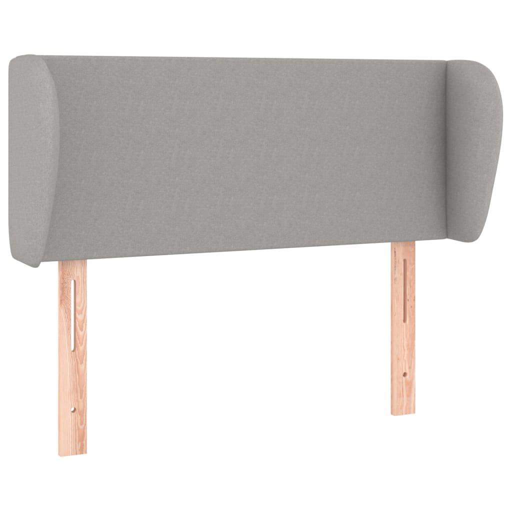 sengegavl med kanter 103x23x78/88cm stof lysegrå