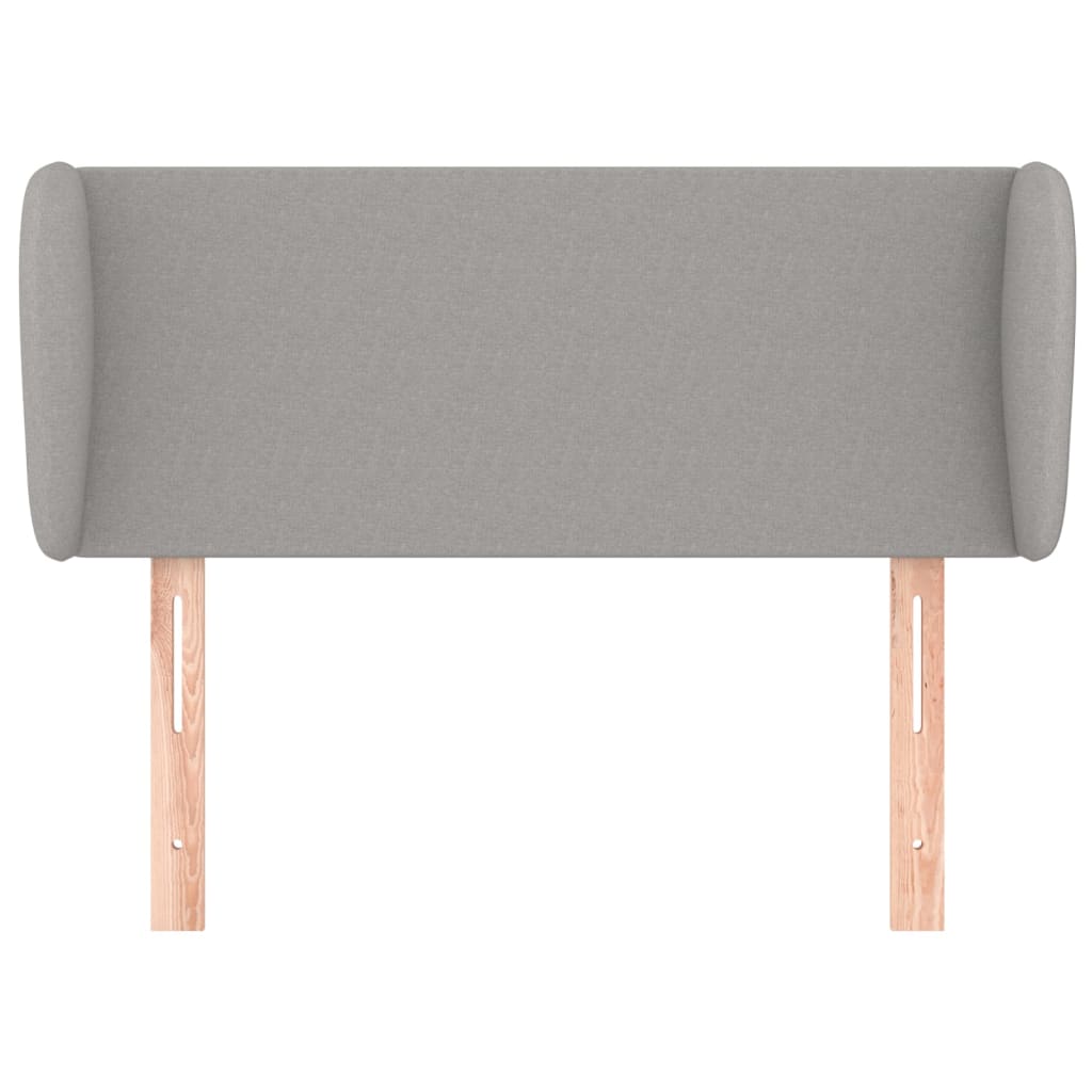 sengegavl med kanter 103x23x78/88cm stof lysegrå