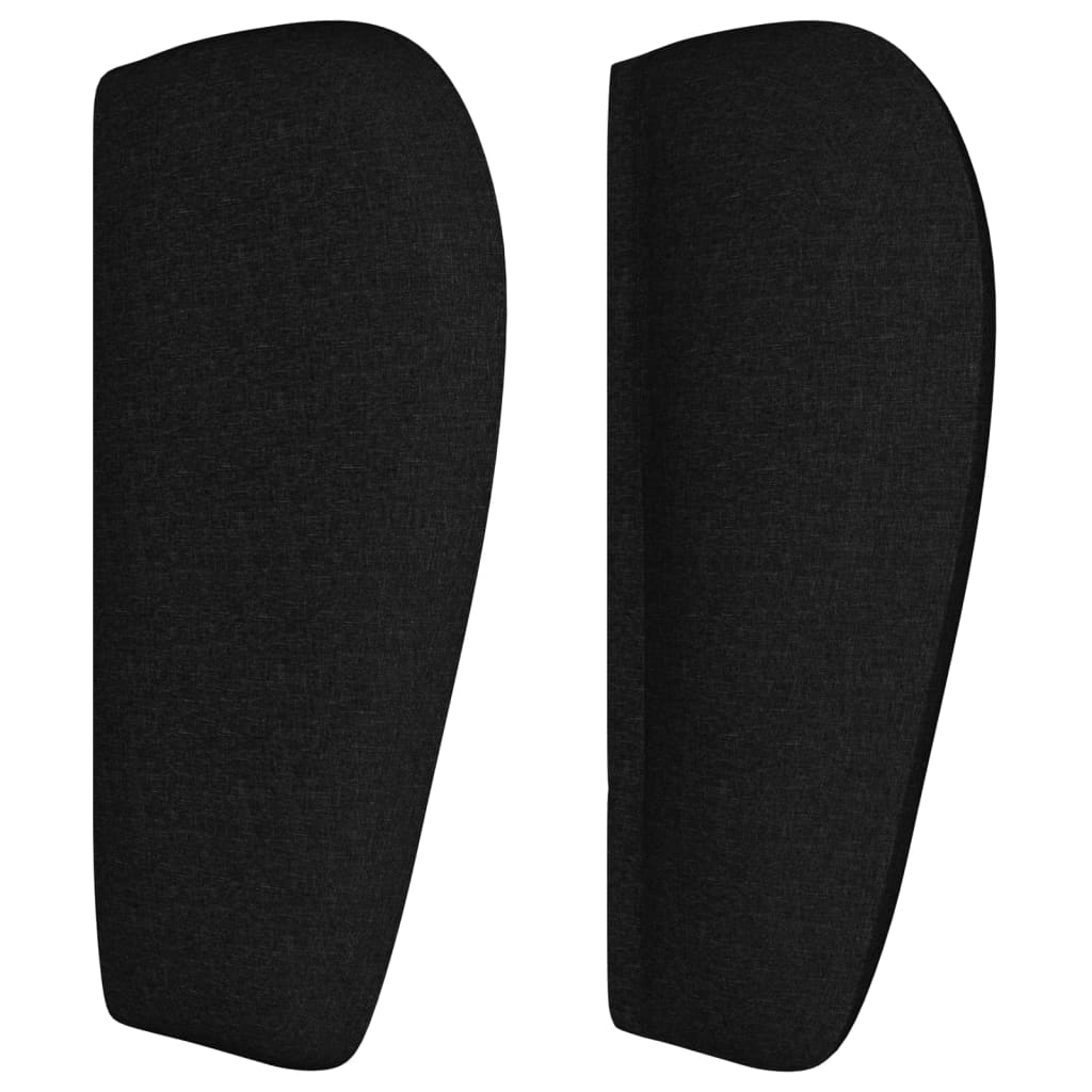 sengegavl med kanter 103x23x78/88 cm stof sort