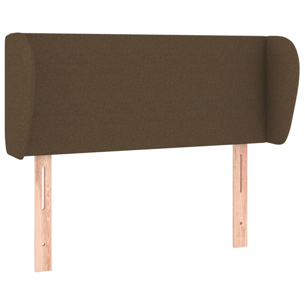 sengegavl med kanter 103x23x78/88 cm stof mørkebrun