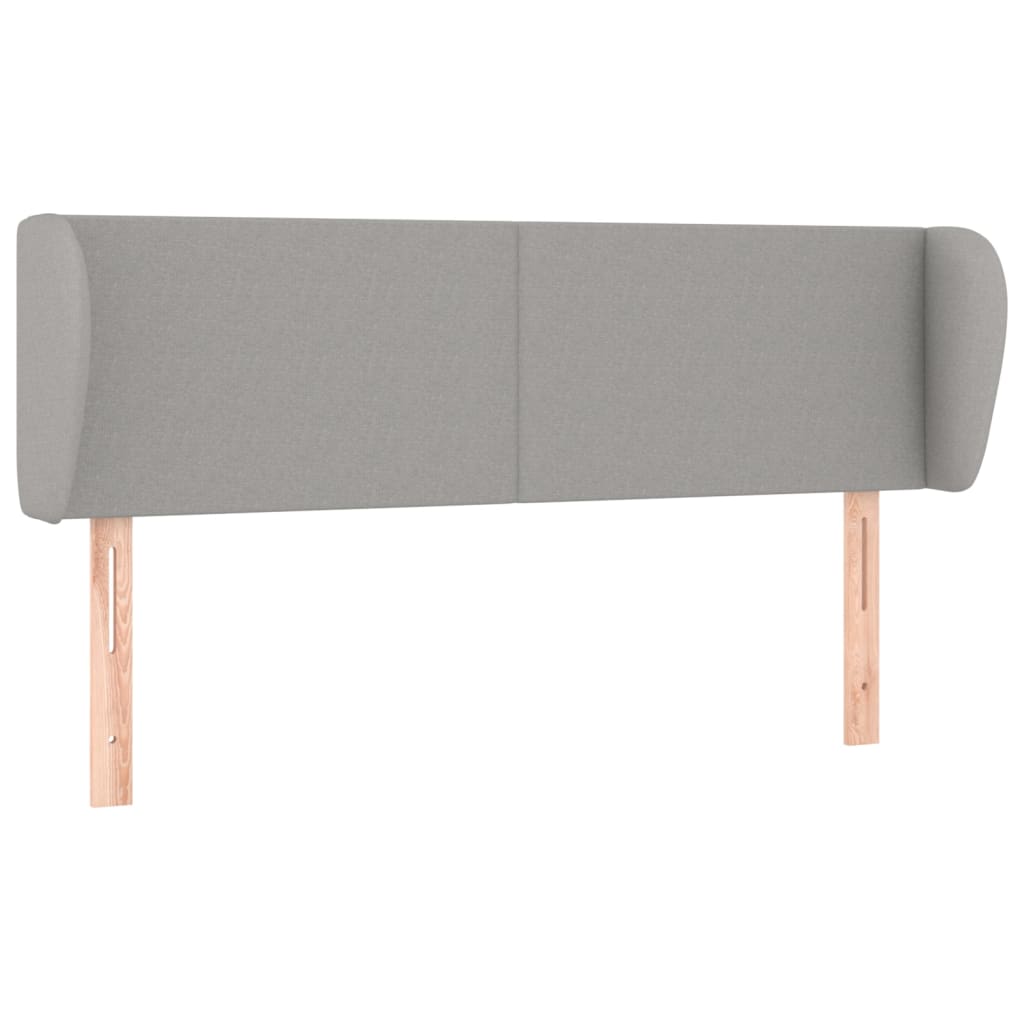 sengegavl med kanter 147x23x78/88cm stof lysegrå
